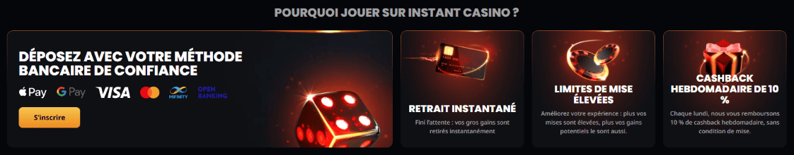 Casino Instant Retrait Connectez-vous à InstantCasino avec retrait des fonds online